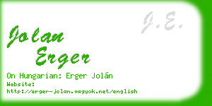 jolan erger business card